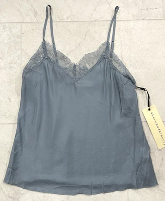 New 4 Love And Liberty X Johnny Was Silk Slip Lace Trim Tank In Grey Size: XS - Image 1 of 4