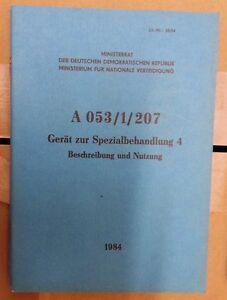 NVA DDR Handbuch / Dienstvorschrift " Gerät zur Spezialbehandlung 4 " von 1984