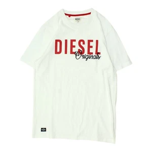 Diesel Herren T-Shirt Weiß | Rundhals Baumwolle Kurzarm Logo Freizeitkleidung - Bild 1 von 4