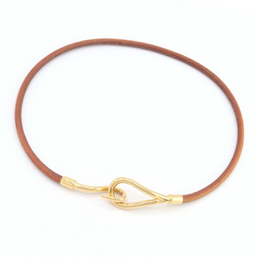 HERMÈS Girocollo Hermes girocollo jumbo oro naturale ferramenta pelle metallo accessori usati