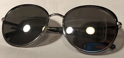 Gafas de sol CHANEL CH4206 c.124/6G redondas plateadas espejadas Italia auténticas arañazos Foto 1 de 4