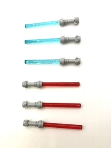 LEGO minifigures - Star Wars - 3x Blue 3x Red Light Sabers - Great Condition - Picture 1 of 1