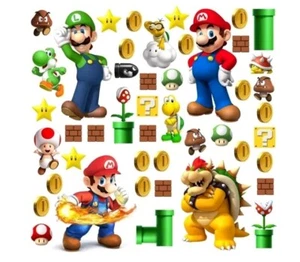 DEKOSH Super Mario Wall Decals - Complete Set of Large Mario Bros Build a Scene - Picture 1 of 4