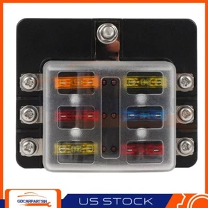 ATC ATO 6 vías soporte de fusible de hoja automática bloque de caja con cubierta impermeable universal - Imagen 1 de 12