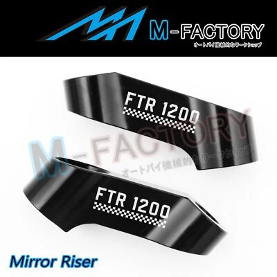 Пара черных стояков для зеркал заднего вида с ЧПУ FTR1200 1,5 дюйма для Indian FTR1200 2019-2020 - Изображение 1 из 4