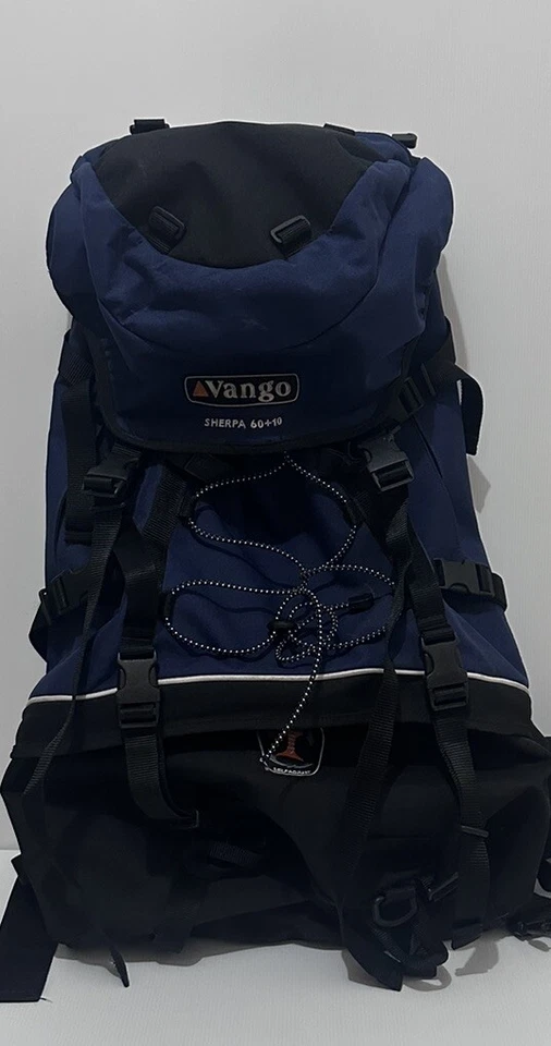 Mochila Vango Sherpa 60+10 Ajustable Enmarcada Mochilero Azul/Gris Foto 1 de 4