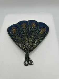 VTg Multicolor Beaded & Sequin Fan Shaped Clutch Purse - Picture 1 of 8