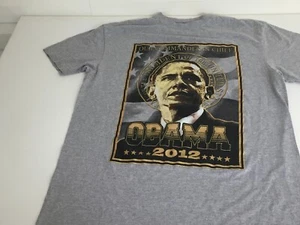 T-shirt grigia President Barack Obama 2012 comandante in capo glitter taglia 4XL  - Foto 1 di 8