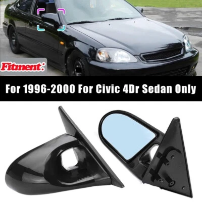 Par de espejos retrovisores laterales izquierdo y derecho para Honda Civic sedán 4 puertas 1996-2000 Foto 1 de 4