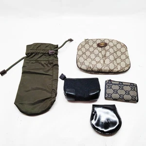 Gucci Cosmetic Pouch Key Case Coin Purse 5 set Black PVC 3906031 - Imagen 1 de 11
