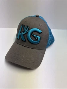 Kendall Gray Outdoors Trucker Hat Grey And Blue KG Snap Back - Picture 1 of 12