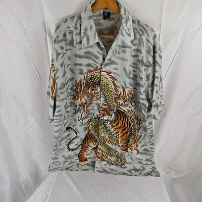Camisa de manga corta Claudio Nucci grande Tiger Dragon para hombre Foto 1 de 4