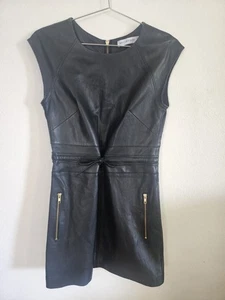 Mini Vestido Bec & Bridge Cuero Negro Talla 4 - Imagen 1 de 5