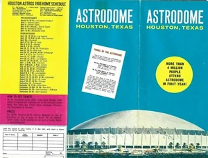 1966 HOUSTON ASTRODOME Stadium Brochure Schedule w/ Facsimile Autographs EX - Picture 1 of 2