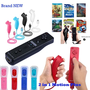 2 in 1 Wii Remote Nunchuck Controller Wii Gamepad for Nintendo Wii Wii U Console - Picture 1 of 83