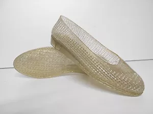 Schuhe für Spa, Wellness, Pool, Größe 37, Ballerinas, gold-transparent, - Bild 1 von 2