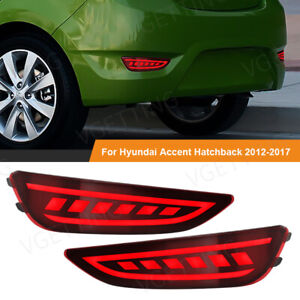For Hyundai Accent 2012-2017 LED Rear Bumper Lamp Reflector Stop Brake Light