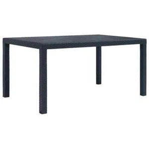 vidaXL Garden Table Anthracite 150x90x72 cm Plastic Rattan Look - Picture 1 of 5