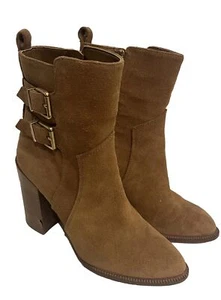 PRE-OWNED BCBG WOMEN'S BOOTS- COGNAC- SIZE 6.5 MEDIUM - Picture 1 of 8