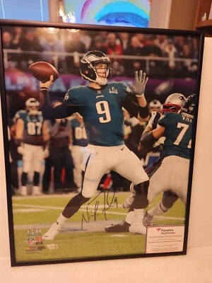 Foto firmada/enmarcada de NICK FOLES ÁGUILAS 16x20 FANATICS CERTIFICADO DE AUTENTICIDAD SUPER BOWL Foto 1 de 4
