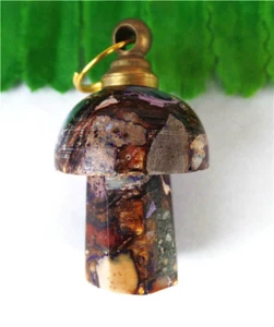 35x20mm Brown Sea Sediment Jasper Mushroom Pendant Bead HL83451 - Picture 1 of 1