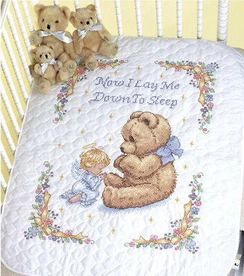 Cross Stitch Kit ~ Dimensions Sweet Prayer Baby Quilt / Crib Cover #13088 - Image 1 of 3