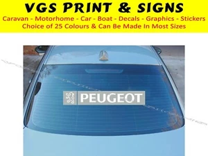 PEUGEOT LARGE WINDOW STICKER DECAL GRAPHICS 580mm x 100mm CHOICE OF COLOURS - Picture 1 of 3