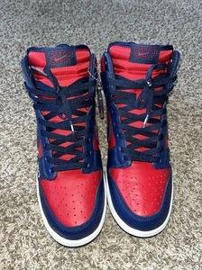 Size 10 - Nike Dunk High SB x Supreme Red Navy - Picture 1 of 7