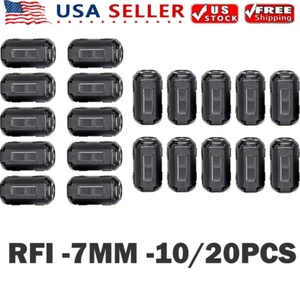 10/20x 7mm Ferrite Beads Clip-on Ring Core RFI EMI Noise Filter Clamp Choke Coil - Picture 1 of 12