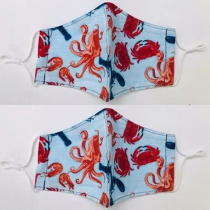 2 Packs Blue Lobster & Crab Face Cover Masks - Picture 1 of 5