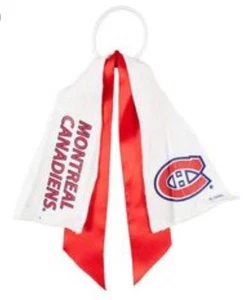 NHL Montreal Canadiens Womens Jumbo Streamer Ponytail Holder - White - Picture 1 of 1
