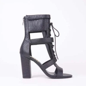 Tacones de bloque con cordones Khloe Croc - Imagen 1 de 30