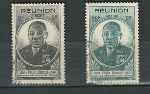 REUNION FRENCH COLONIES AFRICA MILITARY FAMOUS PEOPLE SET USED STAMPS (REU 844) - Picture 1 of 1