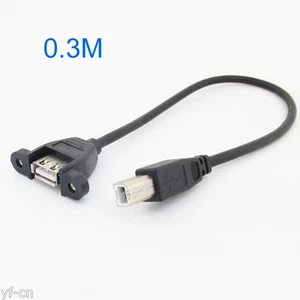 1pc 30cm/1ft USB Female to Printer Scanner B Male Cable Cord Screw Lock Type - Picture 1 of 5