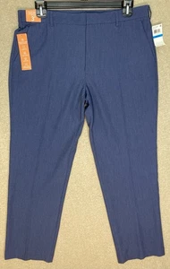 VAN HEUSEN Dress Pants Mens Size 36x29 Blue Even Temp Traveler Stretch Waist NEW - Picture 1 of 20