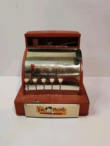 Antique 1950's Tom Thumb Metal Vintage Cash Register - Red - Works! - Picture 1 of 9