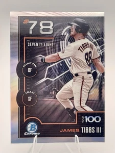 2025 Bowman Chrome JAMES TIBBS III Bowman Scouts Top 100 REFRACTOR BTP-78 Giants - Picture 1 of 2