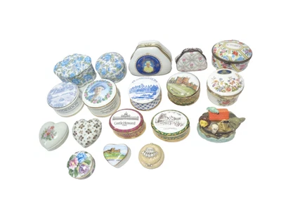 Lote de trabajo 18 cajas de baratijas/píldoras de porcelana vintage cajas antiguas limpias Foto 1 de 4