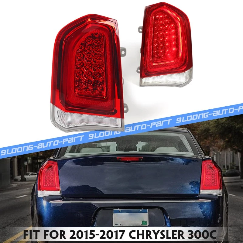 Pair For 2015-2023 Chrysler 300 Chrome Trim LED Tail Lights Brake Lamps LH RH Foto 1 de 4