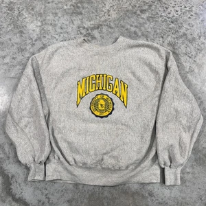 Vintage Michigan Wolverines Sweater Mens XL Gray NCAA College Basketball 90s - Picture 1 of 8