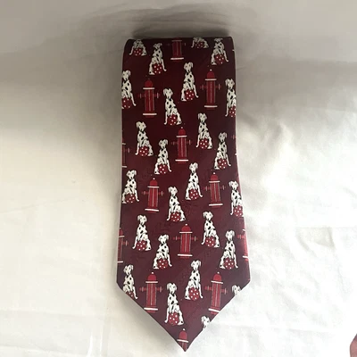 Corbata Boca de Incendio A. Rogers Dalmation Bombero 59" Usada en Excelente Condición Foto 1 de 2