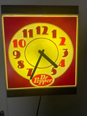 Reloj iluminado Dr Pepper vintage, letrero Foto 1 de 3
