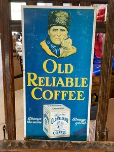 Letrero de metal de café antiguo confiable de 10,5" x 20,5" - Imagen 1 de 9