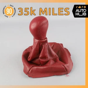 Aston Martin DB7 Manual Transmission Gear Shifter Knob Boot Cover Red OEM 35k - Picture 1 of 10
