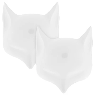  2 pezzi maschera di volpe non verniciata maschera di plastica vuota per fai da - Immagine 1 di 4