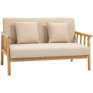HOMCOM 48" 2-Seater Couch for Small Spaces, Modern Loveseat Sofa for Bedroom, Li - Picture 1 of 10