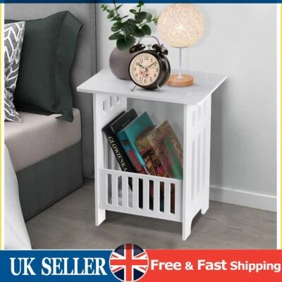 Bedside Table Cabinet Side End Table Nightstand Storage Organizer Home Stand UK - Image 1 of 4