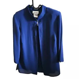 DE COLECCIÓN NONI B 2 PIEZAS TOP DE NOCHE Y CHAQUETA AZUL FRANCÉS REAL DAMAS TALLA 10 - 12 - Imagen 1 de 9