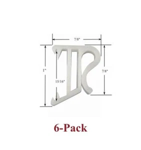 1" Single Slat WHITE VALANCE EXTENSION CLIPS for Wood or Mini Blinds (6-Pack) - Picture 1 of 2