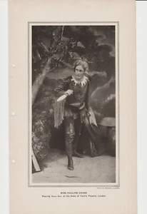 1908 Miss Pauline Chase as PETER PAN on 7x12 Vintage Printed Photo - Picture 1 of 2